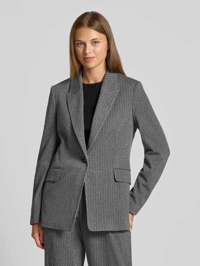 s.Oliver BLACK LABEL Regular fit blazer van interlock-jersey Antraciet - 4