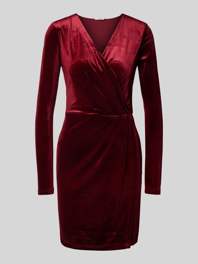 mbyM Knielanges Kleid mit V-Ausschnitt Modell 'MADENA' Bordeaux 2