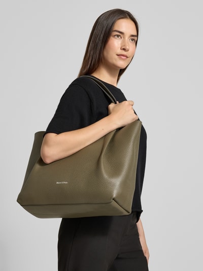 Marc O'Polo Shopper aus genarbtem Rindsleder Oliv 1