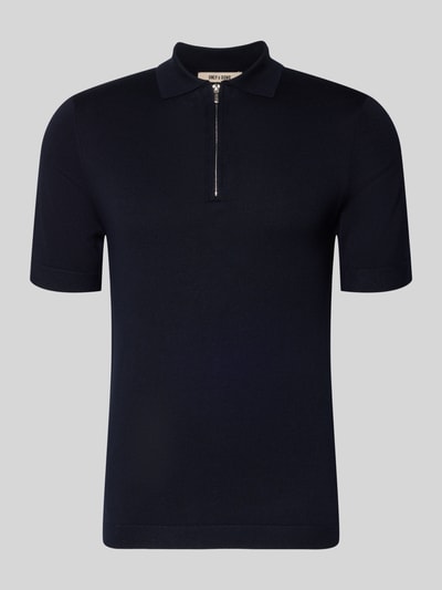 Produktfoto, Regular Fit Poloshirt aus Viskose-Mix Modell 'WYLER' von Only & Sons, Optik: Unifarben, Feinstrick, kurzer Reißverschluss