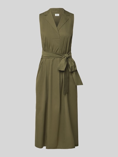 ROBE LÉGÈRE Sukienka midi z kołnierzem z połami Khaki 2