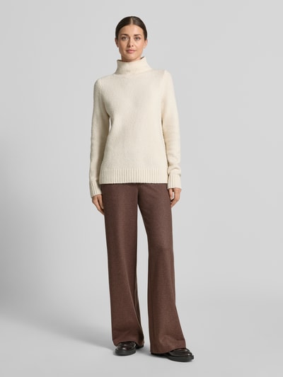 Raffaello Rossi Weite Hose aus Viskose-Mix Modell 'PALINA' Dunkelbraun 1