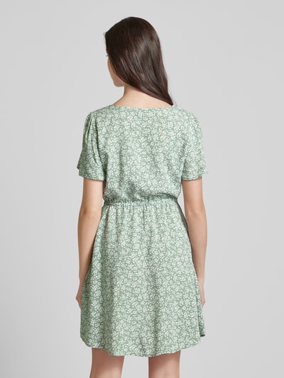 Vero Moda Mini-jurk van viscose met bloemenmotief, model 'EASY JOY' Rietgroen - 5