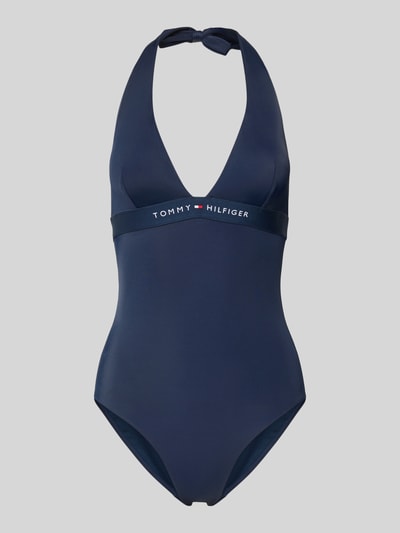 Produktfoto, Badpak met labelprint van Tommy Hilfiger, effen kleuren, halter, zonder beugel, voorgevormd, gevoerd, uitneembaar, stretch