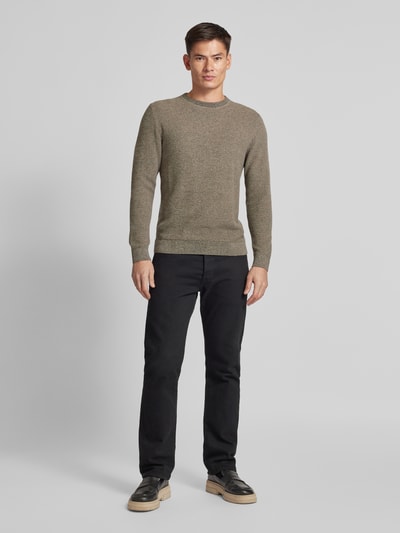 SELECTED HOMME Strickpullover mit Strukturmuster Modell 'ROSS' Mittelgrau 1