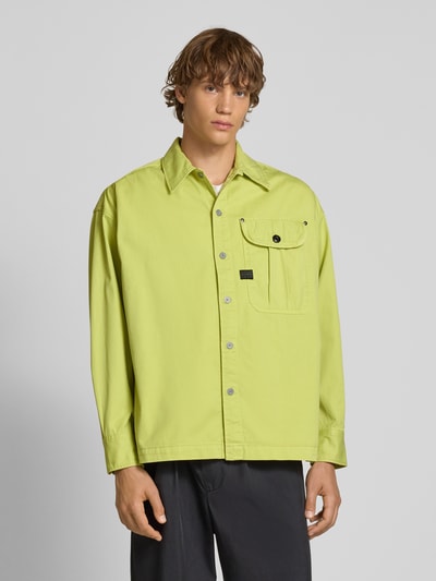G-Star Raw Oversized Fit Freizeithemd mit Kentkragen Neon Gelb 4