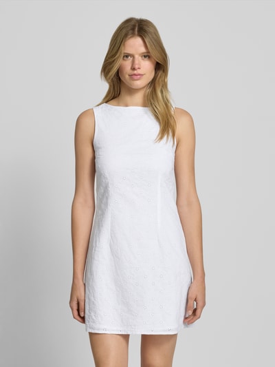 Gina Tricot Sukienka mini z okrągłym dekoltem model ‘Aline’ Biały 4