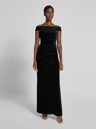 Christian Berg Cocktail Avondjurk met off shoulder-design Zwart - 4