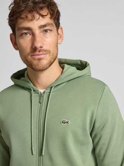 Lacoste Bluza rozpinana o kroju regular fit z mieszanki bawełny Zielony 3