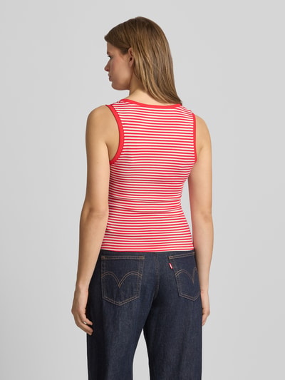 Tommy Jeans Top typu tank o kroju slim fit z mieszanki bawełny Czerwony 5