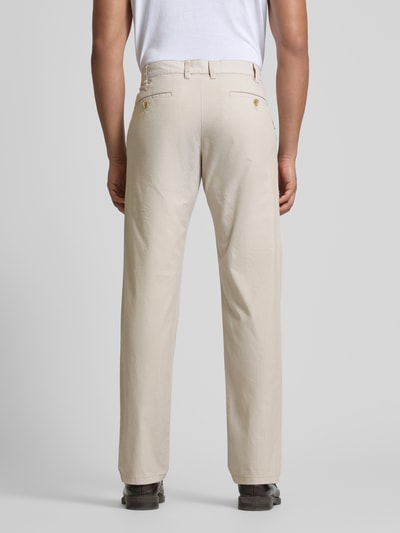 Christian Berg Men Regular Fit Chino mit Strukturmuster Kitt Melange 5