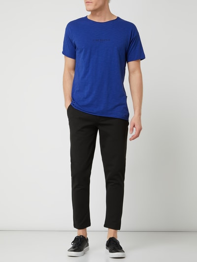 !Solid Skinny fit chino met stretch, model 'Dave Barro' Zwart - 1