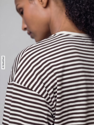 ONLY Relaxed Fit Langarmshirt aus reiner Baumwolle Modell 'FREJA' Schoko Melange 3