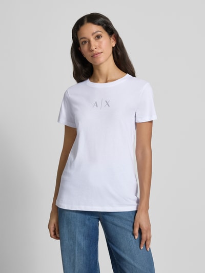 ARMANI EXCHANGE Regular fit T-shirt van puur katoen met logoprint Wit - 4