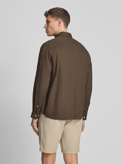 Marc O'Polo Koszula casualowa o kroju regular fit z czystego lnu Ciemnobrązowy 5