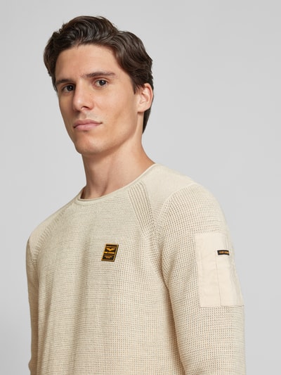 PME Legend Gebreide pullover met labeldetail Offwhite - 3