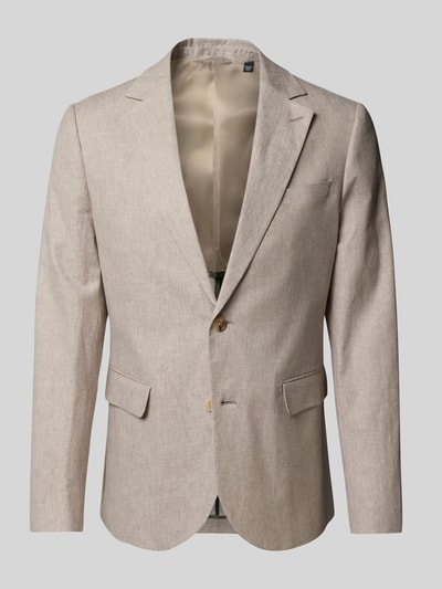 Matinique Marynarka na dwa guziki o kroju slim fit z mieszanki lnu model ‘George’ Beżowy 2