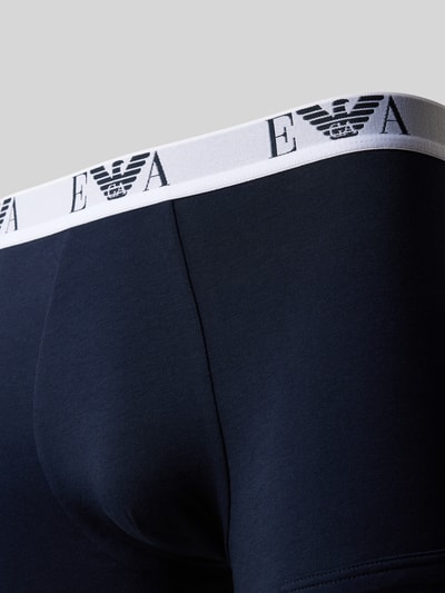 Emporio Armani Trunks im 3er-Pack mit Logo-Bund Dunkelblau 2