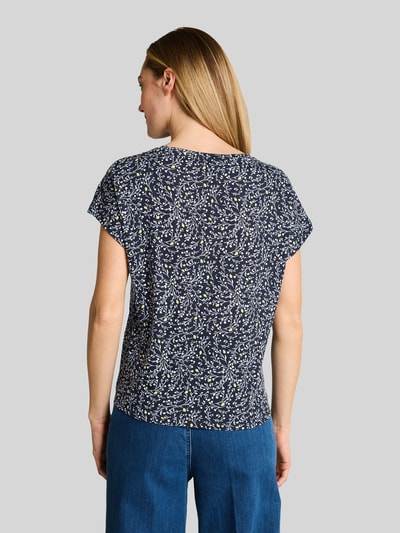Tom Tailor Regular Fit T-Shirt aus Baumwoll-Mix mit Knotendetail Marine 5