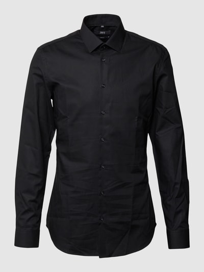 Jake*s Super Slim Fit Businesshemd aus Popeline Black 1