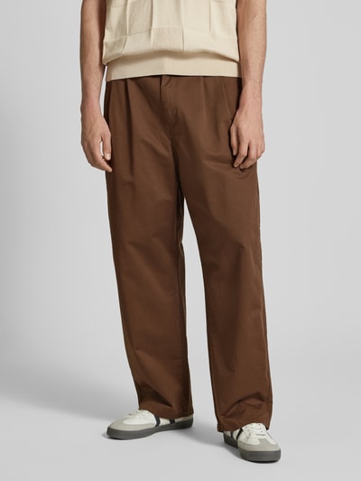 Carhartt Work In Progress Regular Fit Bundfaltenhose mit Eingrifftaschen Modell 'MARV' Dunkelbraun 4