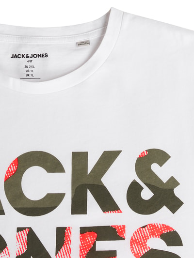 Jack & Jones Plus PLUS SIZE T-shirt van katoen, model 'Soldier' Wit - 2