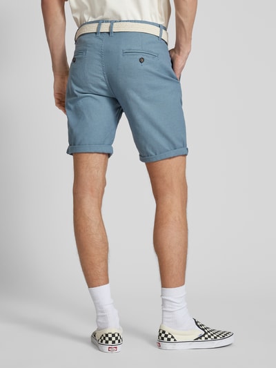 Redefined Rebel Regular Fit Shorts mit Gürtel Modell 'NEBRASKA' Hellblau Melange 5