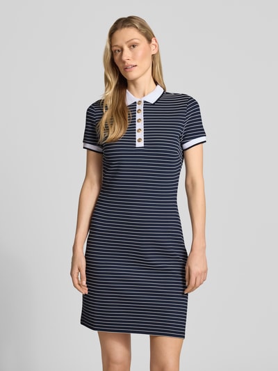 GUESS Sukienka polo do kolan z kołnierzykiem polo model 'ALPHONSINE' Granatowy 4