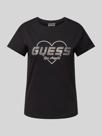 Guess Activewear T-Shirt mit Strasssteinbesatz Modell 'NARCISO' Black 2