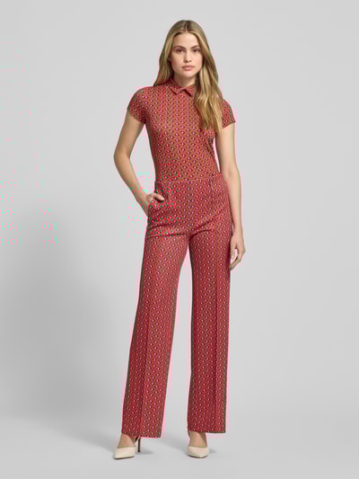 Marc Cain Broek in all-over look met elastische band Rood - 1