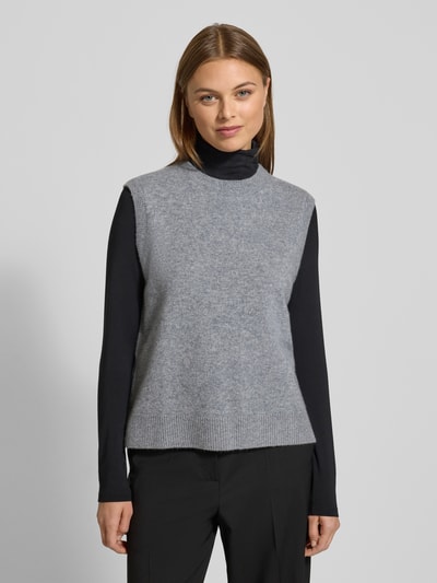 Stefanel Pullunder aus Wolle mit Rundhalsausschnitt Hellgrau 4