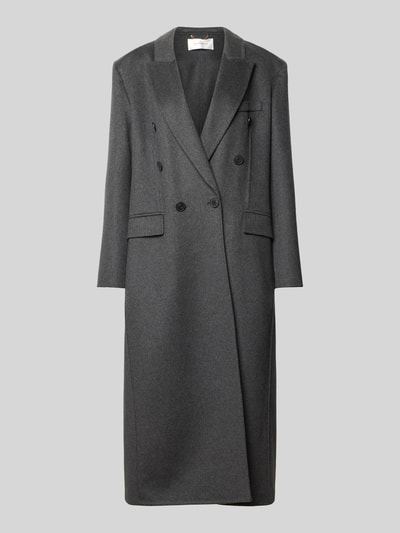 Produktfoto, Relaxed Fit Mantel aus Schurwoll-Mix von Victoria Beckham in Dunkelgrau, doppelte Knopfleiste, Reverskragen, glatte Textur