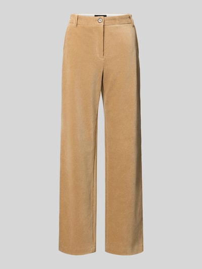 Productfoto, lichtbeige Wide Leg Anzughose aus katoenmix model 'WUKARI' van Marc Cain, Dames pantalon context