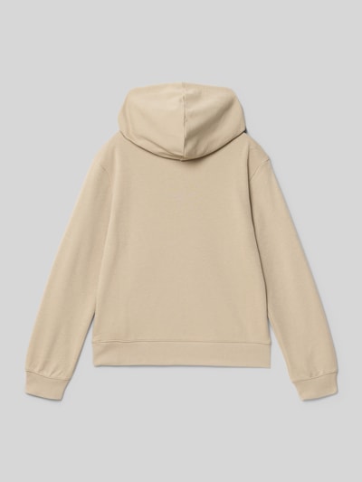 Produktfoto, Hoodie aus Baumwoll-Mix mit Label-Stickerei von CHAMPION in Beige, gerade Passform, Kapuze, Känguru-Tasche, weiche Textur