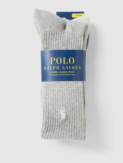 Polo Ralph Lauren Underwear Sokken met logostitching in een set van 3 paar Middengrijs gemêleerd - 3