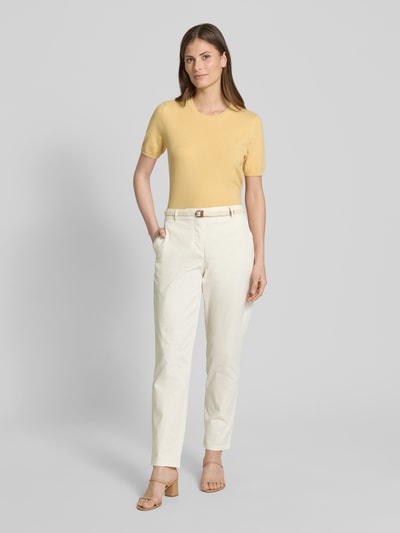 Christian Berg Woman Casual fit chino met riem Offwhite - 1