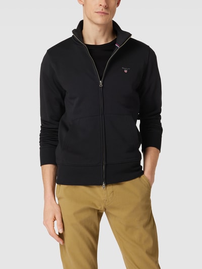 Gant Sweatjacke mit Label-Stitching Black 4