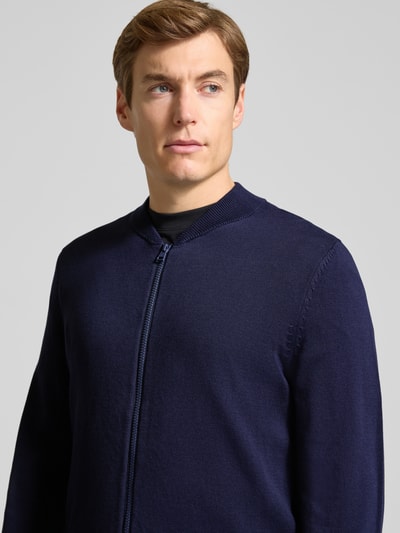 HUGO Kurtka z dzianiny o kroju regular fit z czystej bawełny model ‘SAN JAQUE-C’ Granatowy 3