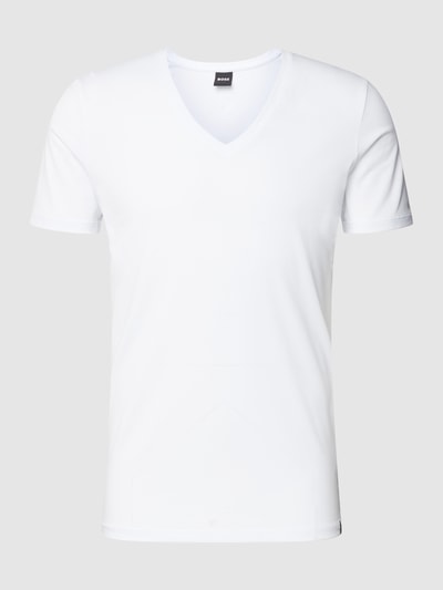 BOSS T-Shirt mit Label-Print Modell 'Motion' Weiss 1