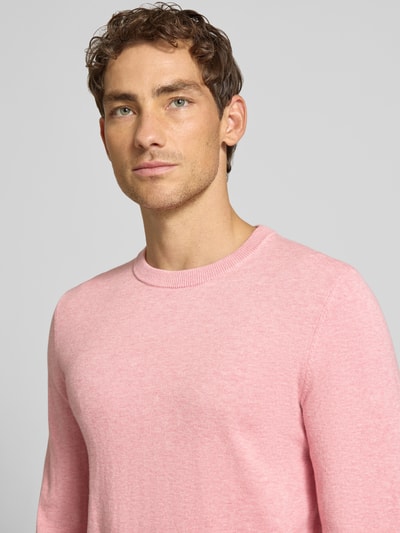 MCNEAL Strickpullover aus Baumwoll-Kaschmir-Mix mit Rundhalsausschnitt Fuchsia Melange 3
