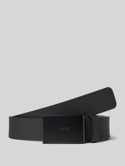 BOSS Riem van echt runderleer, 'TION -GOM' Zwart - 1