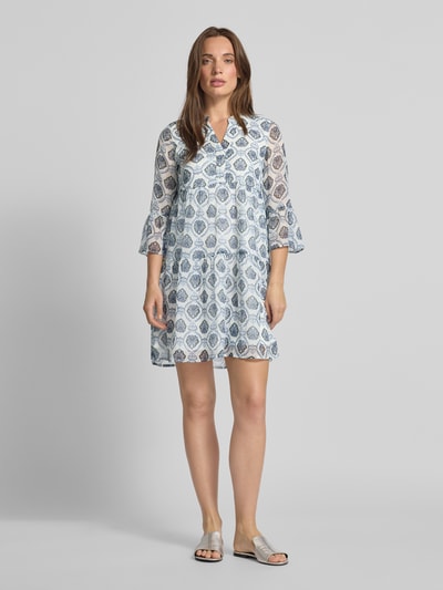 Vero Moda Getailleerde mini-jurk met semi-transparante mouwen, model 'SMILLA' Zwart - 1