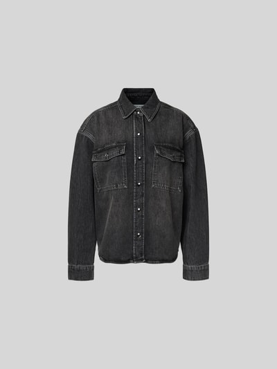 Anine Bing Oversized Jeansbluse aus reiner Baumwolle Black 2