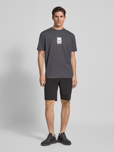 BOSS Green Regular Fit T-Shirt aus Baumwoll-Mix Dunkelgrau 1