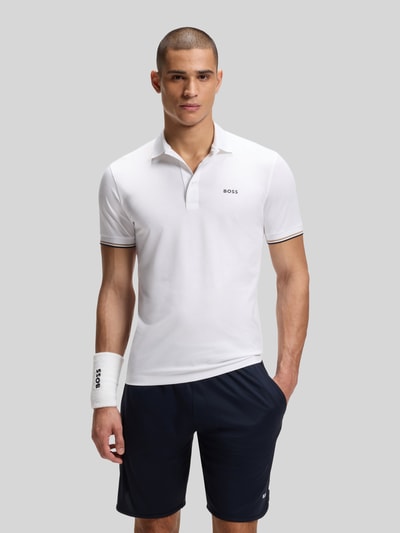 BOSS Green koszulka polo o kroju slim fit z wytłoczeniem emotikon piłki tenisowej model 'PL_TOC GAME1' Biały 4