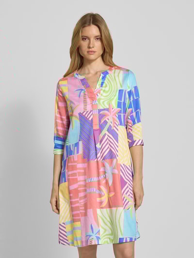 Milano Italy Sukienka tunikowa o długości do kolan z czystej bawełny Różowy 4