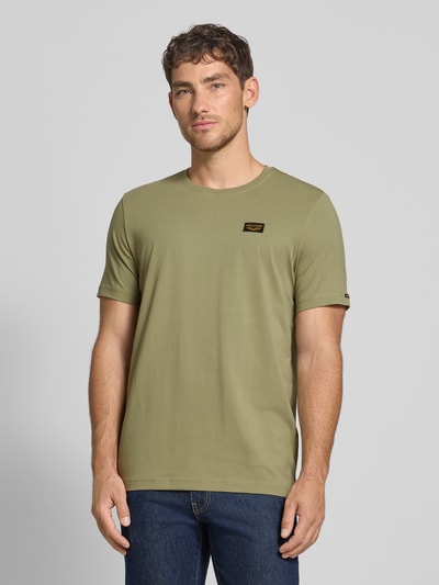 PME Legend T-Shirt mit Label-Detail Modell 'Guyver' Oliv 4