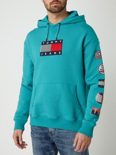 Tommy Jeans Hoodie met reflecterende logo-applicaties Aquablauw - 4