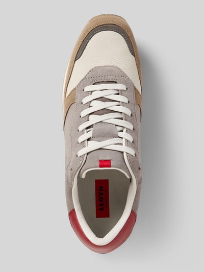 Lloyd Sneakers van leer met labeldetail, model 'ELMORE' Lichtgrijs - 3