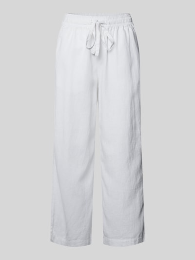 Soyaconcept Spodnie lniane rozkloszowane z tunelem model ‘Ina’ Biały 2